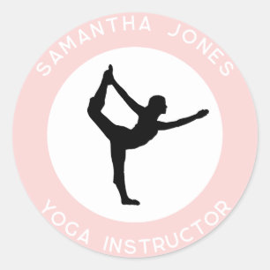 Sticker Rond Yoga studio professeur danseur pose entreprise mod