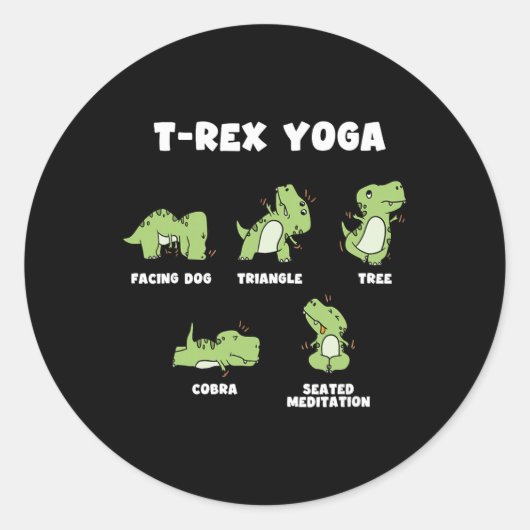 Sticker Rond Yoga T-rex (Devant)