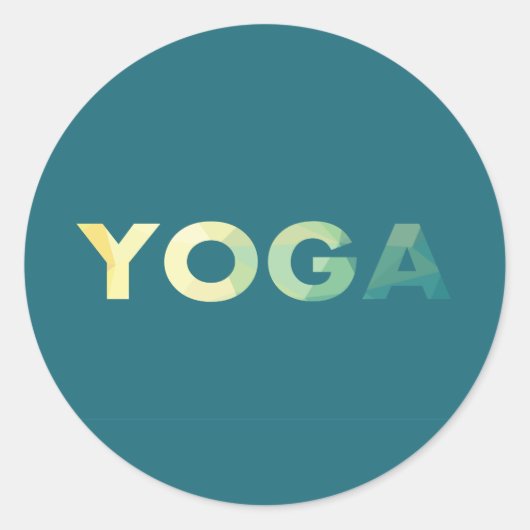 Sticker Rond Yoga Texte coloré (Devant)