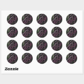 Sticker Rond Yoga Word Cloud Plum/Green ID254 (Feuille)