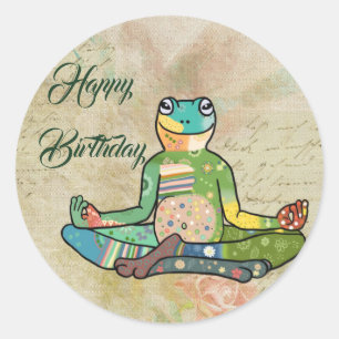 Sticker Rond Yogafrosch