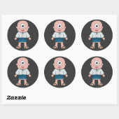 Sticker Rond Yokai Hitotsume-kozou (Enfant à un oeil) (Feuille)