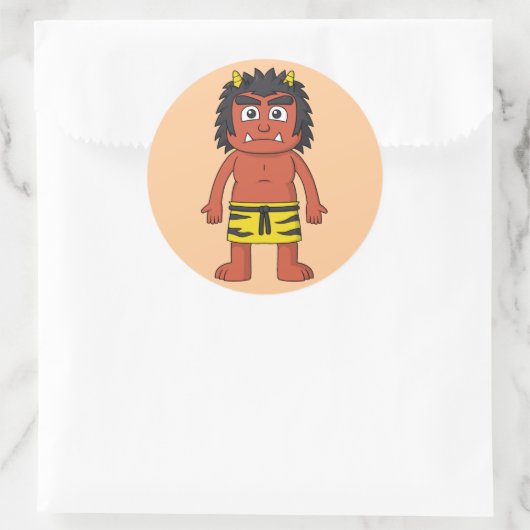 Sticker Rond Yokai Oni (Ogre) (Sac)