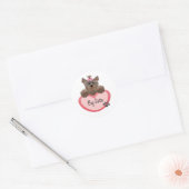 Sticker Rond Yorkie Big Sister (Enveloppe)