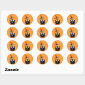 Sticker Rond Yorkie Halloween Good Witch Off-Leash Art™ (Feuille)