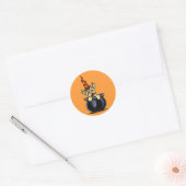 Sticker Rond Yorkie Halloween Good Witch Off-Leash Art™ (Enveloppe)