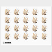 Sticker Rond Yorkie mignonne, Yorkshire Terrier, Chien, Animal  (Feuille)