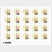 Sticker Rond Yorkie mignonne, Yorkshire Terrier, Chien, Animal (Feuille)
