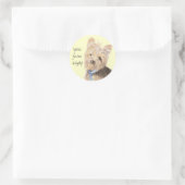 Sticker Rond Yorkie mignonne, Yorkshire Terrier, Chien, Animal (Sac)