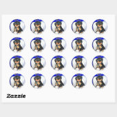 Sticker Rond Yorkie Poo Ange (Feuille)