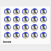 Sticker Rond Yorkie Poo Ange (Feuille)