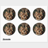 Sticker rond Yorkshire Terrier (Feuille)