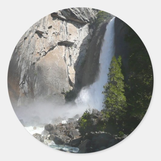 Sticker Rond Yosemite - Chutes inférieures du parc national Yos (Devant)