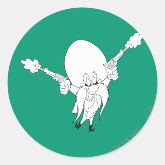 Sticker Rond Yosemite Sam Guns Blade (Devant)