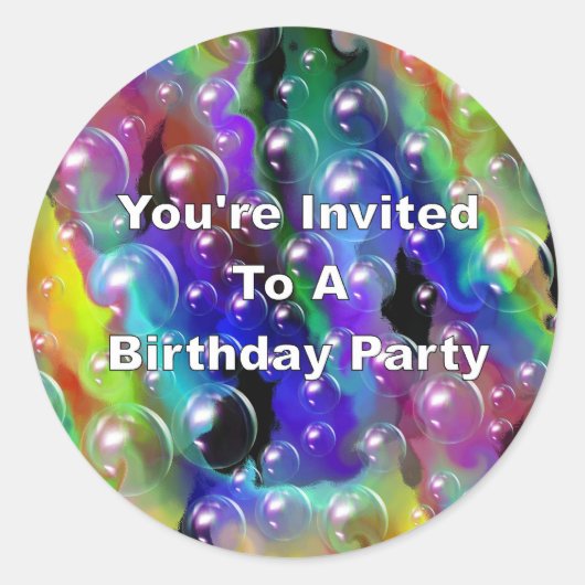 Sticker Rond You&apos ; re Invité à une fête d'anniversaire (Devant)