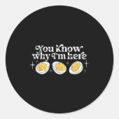 Sticker Rond You Know Why I’m Here Deviled Eggs Thankful Thanks (Devant)