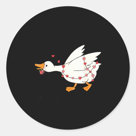 Sticker Rond You Make My Heart Go Honk Goose Valentine  (Devant)