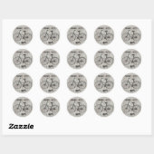 Sticker Rond You Plus Bicycle Equals Happy Antique (Feuille)