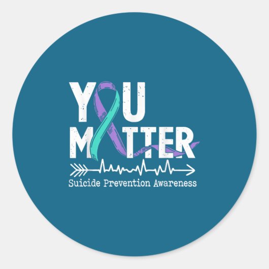 Sticker Rond You Semicolon Suicide Prevention Awareness Week  (Devant)