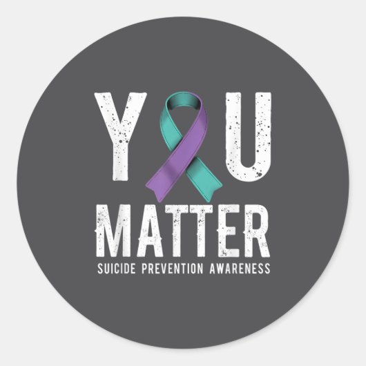 Sticker Rond You Suicide Prevention Awareness  (Devant)