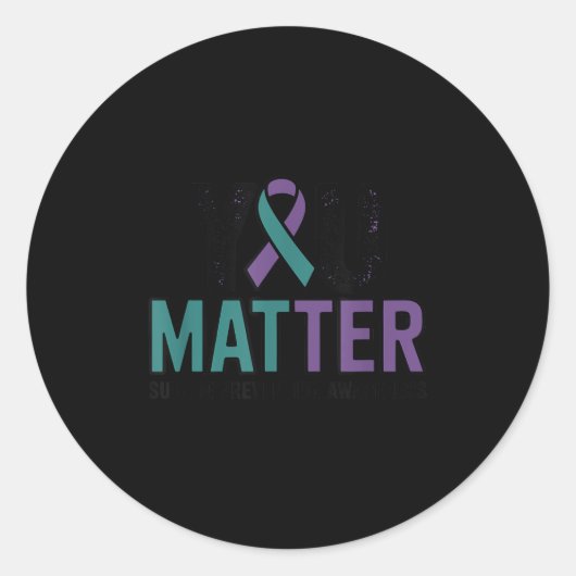 Sticker Rond You Suicide Prevention Awareness Ribbon  (Devant)