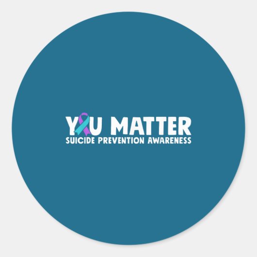 Sticker Rond You Suicide Prevention Awareness Teal Purple  (Devant)