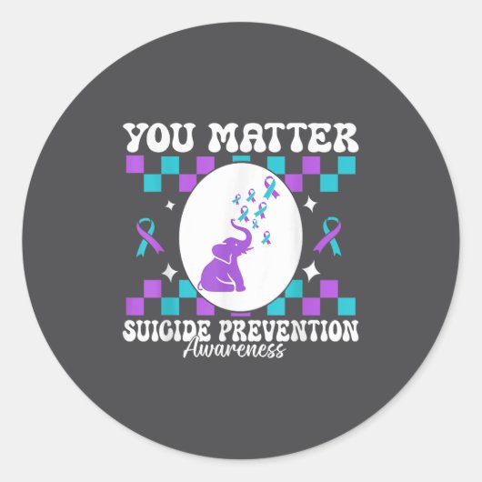 Sticker Rond You Suicide Prevention Awareness Women  (Devant)