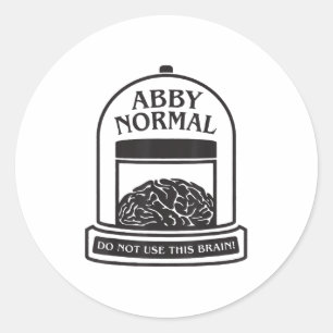 Sticker Rond Young Frankenstein Abby Normal Drôle Halloween _3