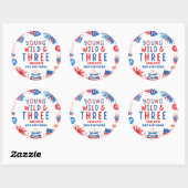 Sticker Rond Young Wild et Three 4 juillet 3e anniversaire (Feuille)