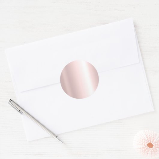 Sticker Rond Your Custom Text Elegant Template Blank Rose Gold (Enveloppe)