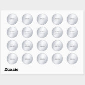 Sticker Rond Your Custom Text Metallic Silver Template Glamour (Feuille)