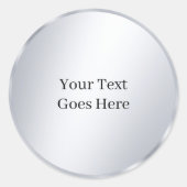 Sticker Rond Your Custom Text Metallic Silver Template Glamour (Devant)