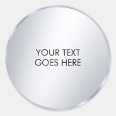 Sticker Rond Your Custom Text Template Glam Metallic Silver (Devant)