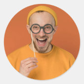 Sticker Rond Your Funny Photo Selfie Upload (Devant)