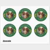 Sticker Rond Your Photo, Save The Date, Emerald Green & Gold (Feuille)