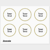 Sticker Rond Your Text Template, white circle, black text, (Feuille)