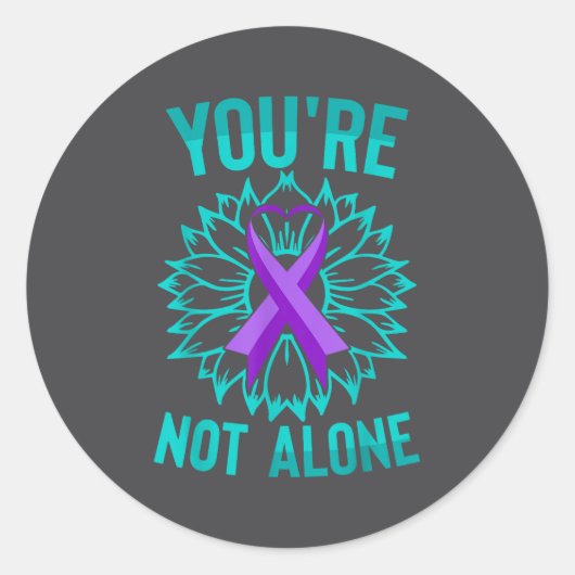 Sticker Rond Youre Not Alone (Devant)