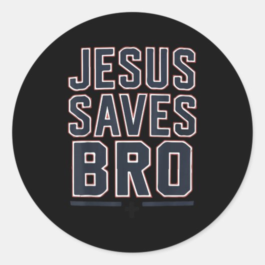 Sticker Rond Youth Boy Jesus Saves Bro Funny Christian Teen Gir (Devant)