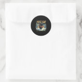 Sticker Rond Yule Cat Keep It Cozy Funny Winter Quote  (Sac)