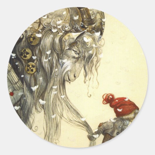 Sticker Rond Yule Goat John Bauer (Devant)