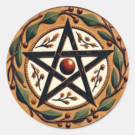 Sticker Rond Yule Pentacle (Devant)