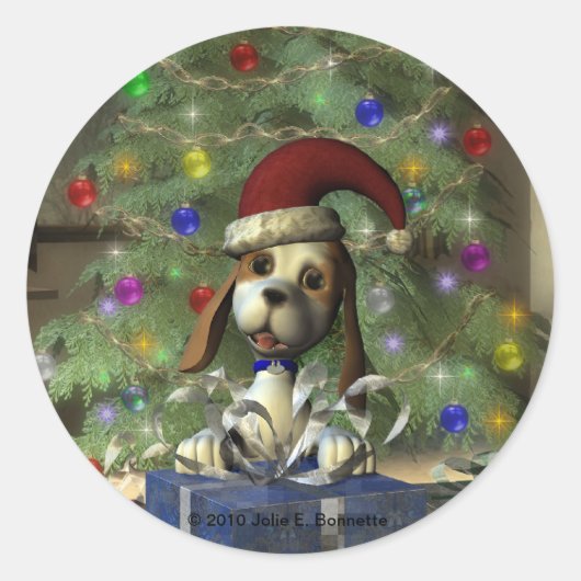 Sticker rond Yule Puppy (Devant)