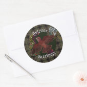 Sticker Rond Yuletide Salutations Purple Finch (Enveloppe)