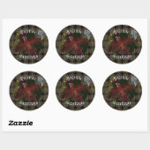Sticker Rond Yuletide Salutations Purple Finch (Feuille)