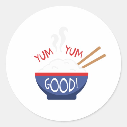 Sticker Rond Yum Yum Good (Devant)