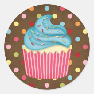 Sticker Rond yummy cupcake