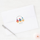Sticker Rond Yummy Cupcakes Anniversaire (Enveloppe)