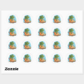 Sticker Rond Yummy dans mon ventre ! Bon (Feuille)