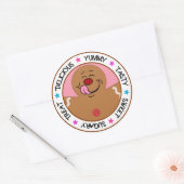 Sticker Rond Yummy Gingerbread Homme Cookie (Enveloppe)