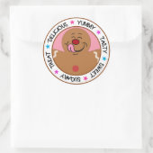 Sticker Rond Yummy Gingerbread Homme Cookie (Sac)